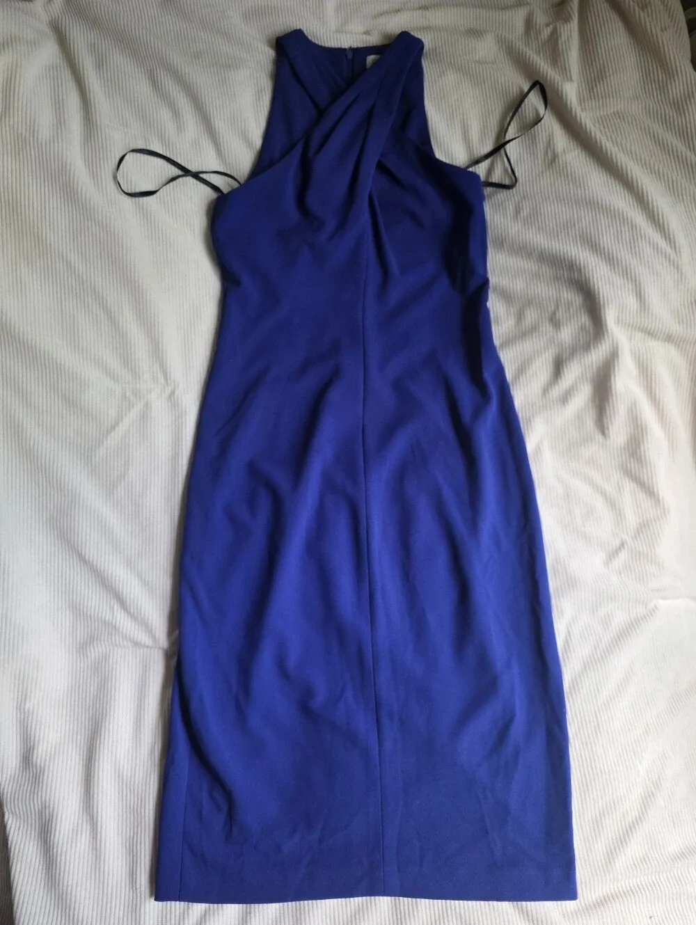 Calvin Klein Crisscross Neck Dress Royal Blue Sz 4 Nwot